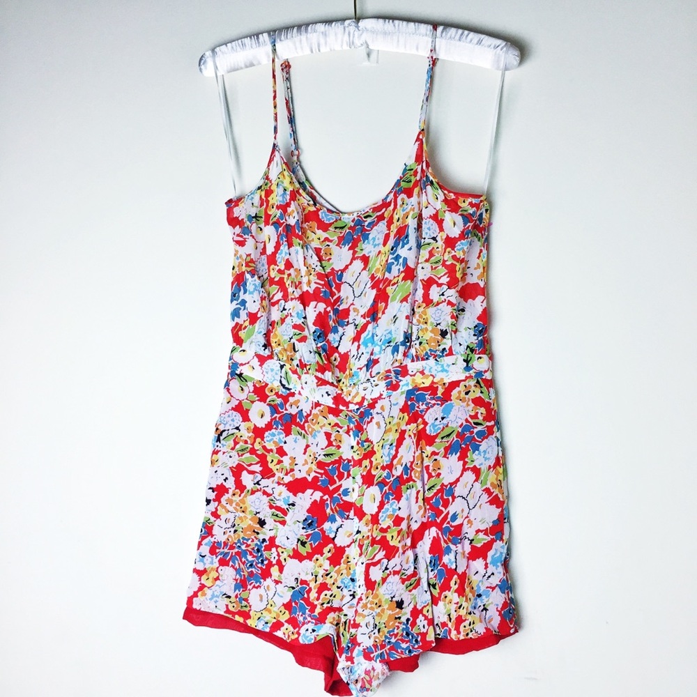 Topshop Floral Print fall on flowy dress short sz4